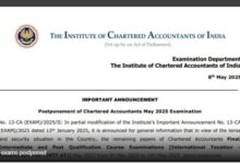 Photo of ICAI CA परीक्षा 2025 स्थगित: भारत-पाकिस्तान तनाव की वजह से लिए गया बड़ा फैसला !